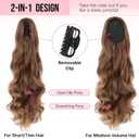 Long Ponytail Extension 26 Inch Wavy, Hair Extensions Ponytail with Claw Clip, Clip on & Clip in Ponytail Styles, Pony Tails for Beach Day, Family Dinner, Work & Party Night