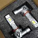 SEALIGHT H13 Bulbs, 46000LM 800% Brighter 6500K Cool White H13 Bulbs with Fan, 60000H Lifespan, 1:1 Mini Size Fog Light, Pack of 2