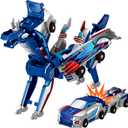 Collision Transforming Dinosaur Car Toy, 2 Magnetic Cars Transform into Dinosaur Toys for Kids Toddler Fun Deformation Robot Dino Car Christmas Birthday Gift Toys for Boys Girls(Blue Dragon)