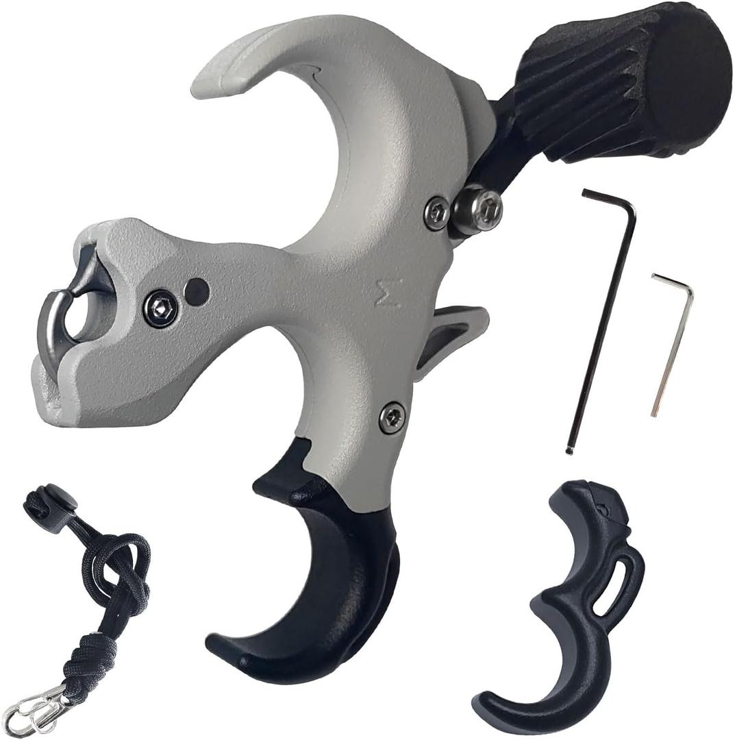 Thumb Release for Compound Bow,Copper Material Archery Release Aids,3 or 4 Finger Adjustable,Bow Trigger Release for Hunting,for Left and Right Handers.