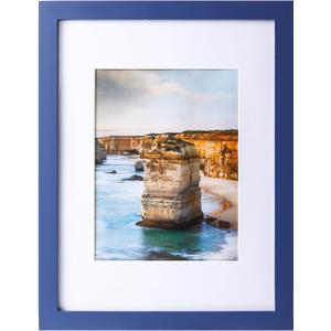 Wyooxoo 9x12 Picture Frame Made of Solid Wood Photo Frame Display Pictures 6x8 with Mat or 9x12 Without Mat For Table top Display or Wall, Dark Blue, 1 Pack