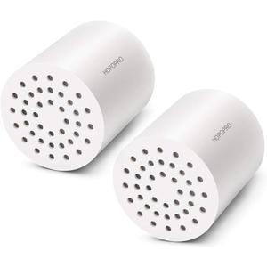 HOPOPRO NBC News Recommended Brand 18 Stages Shower Filter Replacement 2 Pack High Output Shower Filter Cartridge Replacement for Shower Systems Removing Chlorine Fluoride Heavy Metals
