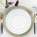 Edge White Gold Rim Plates, 8.6 Inch, Case of 120 (12 packs x 10)