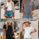 Huukeay 3 Pack Women's Cotton T Shirts Casual Short Sleeve Tunic Tops Crewneck Summer Loose Fit Plain Basic Tee (S)