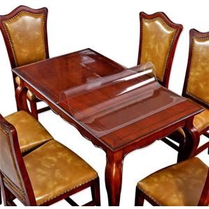 Dining Table Protector Eco Thick Clear Plastic Protective Pad Wood Furniture Wooden Coffee Table Desk Top Tabletop Floor Cover Countertop Wipeable Waterproof PVC Vinyl Tablecloth Mat 42" x 96 Inch 8ft