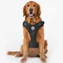 Dog Harness for Large Dogs, No Pull Pet Harness with 2 Metal Rings and Control Handle, Adjustable Soft Dog Vest with Reflective Strips, Easy Walking for Extra Large Dogs, Black, XL (X-Large)