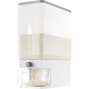 Lifewit Rice Dispenser 25 Lbs(11.3kg), Rice Storage Container Sealed Moisture Proof with Measuring Cup for Kitchen Pantry Household, BPA-Free, 1 Pack Clear, 14 Inches X 14 Inches X 16.8 Inches