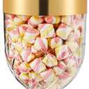 Hacaroa 76 Oz Large Plastic Apothecary Jar with Airtight Lid, Acrylic Candy Cookie Jar for Candy Buffet, Decorative Footed Wedding Container Bathroom Canister for Bath Salt, Vanity, Party, Gold Trim