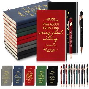 TaoBary 20 Sets Christian Notebooks Bulk Mother's Day Christian Gifts for Women Prayer Journals Notepads with Religious Pens for Church Members Woman Men Pastor Teacher