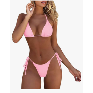 Women's 2 Piece Swimsuit Halter String Bikini Adjustable Bathing Suit Size M