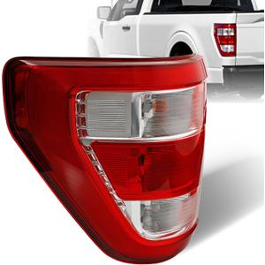 Tail Light Compatible with 2021 2022 2023 Ford F150 F-150 XL Rear Lamp Assembly - Brake Taillights Replace for ML3Z-13405-E ML3Z13405E- Halogen Type W/O Blind Spot - Driver Left Side