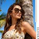 Oversized Sunglasses for Women Retro Square Sun Glasses 70s Trendy Big Large Wide Shades UV Protection whitetortoise Blue