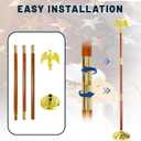 Presidential Indoor FlagPole - Solid Oak Wooden 8FT Flagpole with Base, 3x5 USA Flag-Polyester Canvas Embroidered Stars, Eagle Topper, Cord Tassel, for Office School City Hall.