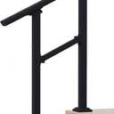 Handrails for Outdoor Steps 2 Steps Handrail - Black Outdoor Hand Rails for Steps,Transitional Handrail with Installation Kit,Hand Rails for Outdoor Steps2 Steps-2Pack