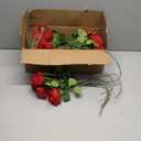 50 PCS Fake Red Roses, Artificial Red Flowers Bulk Realistic Silk Faux Rose with Stems for Wedding Decoration Anniversary Bridal Bouquet DIY Floral Arrangement Romantic Home Decor Gifts