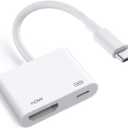 [MFi Certified] USB C to HDMI Adapter for iPhone 16 15 to TV, 4K@60Hz Type-C to HDMI Adapter with 100W Fast Charging Port for iPhone 16/16 Plus/16 Pro/16 Pro Max/15 Pro Max to HDTV Projector Monitor