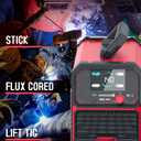 ACEWELDER 140A MIG Welder, 3 in 1 Flux Core, MIG/LIFT TIG/Stick Welding Machine 110V Portable IGBT Inverter Synergic Control, LED Display with Welding Helmet