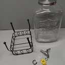 2 Gallon Glass Drink Dispenser with Stand, Stainless Steel Leakproof Spigot and Lid, Glass Drink Dispensers for Parties, Water Beverage Dispenser