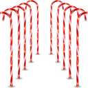 26" Christmas Candy Cane Pathway Markers Lights, Set of 10 Pack Christmas Outdoor Decorations Candy Cane Lights for Yard Patio Garden Walkway Indoor Dcor Landscape Path Festival Holiday, Red