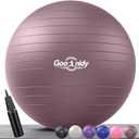 Soft Exercise Ball, Anti-Burst Pilates Yoga Ball Chair Supports 2200lb, Workout Equipment w/ Pump for Women Pregnancy, Medicine, Birthing, Physical Therapy, Stability, Excersing, Birth, Swiss, Fitness (M(48-55cm), Rosy Morning Glow)