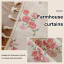 OYX Pink Boho Floral Curtains 63 Inch Long 2 panels, French Vintage Farmhouse Patterned Decor Window Drapes With Tassels, Girls Semi-Sheer Light Filtering For Bedroom Living Room (Rod Pocket, 52Wx63L)