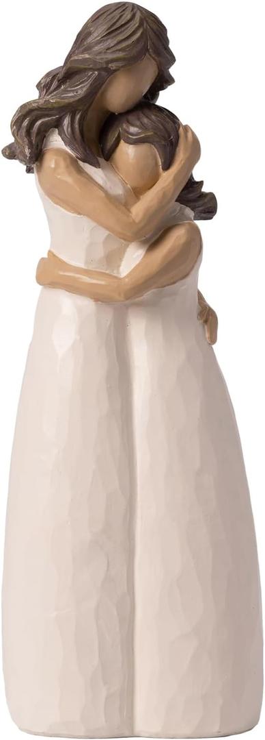 BUTILIVEEN Resin Mother Daughter Figurines, Hugging Mother and Daughter Figurine Statues, Gifts for Daughter from Mom, Home Bedroom Living Room Tabletop Shelf Decor