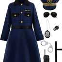 ReliBeauty Girls Police Costume Halloween Dress (6/120, Navy )
