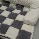 Dog Couch Bed, Flannel Dog Couch Cover Protector, Washable Pet Couch Covers for Sofa, Non-Slip Couch Covers for Dogs, Pet Bed for Couch (Bluegrey&White-33.45" x 30.71")