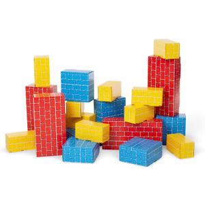 Melissa & Doug Jumbo Extra-Thick Cardboard Building Blocks - 40 Blocks in 3 Sizes Jumbo Extra-Thick Cardboard Pretend Brick For Building