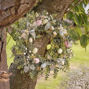 Lights4fun Pre Lit Easter Egg Wreath, size 11 inch