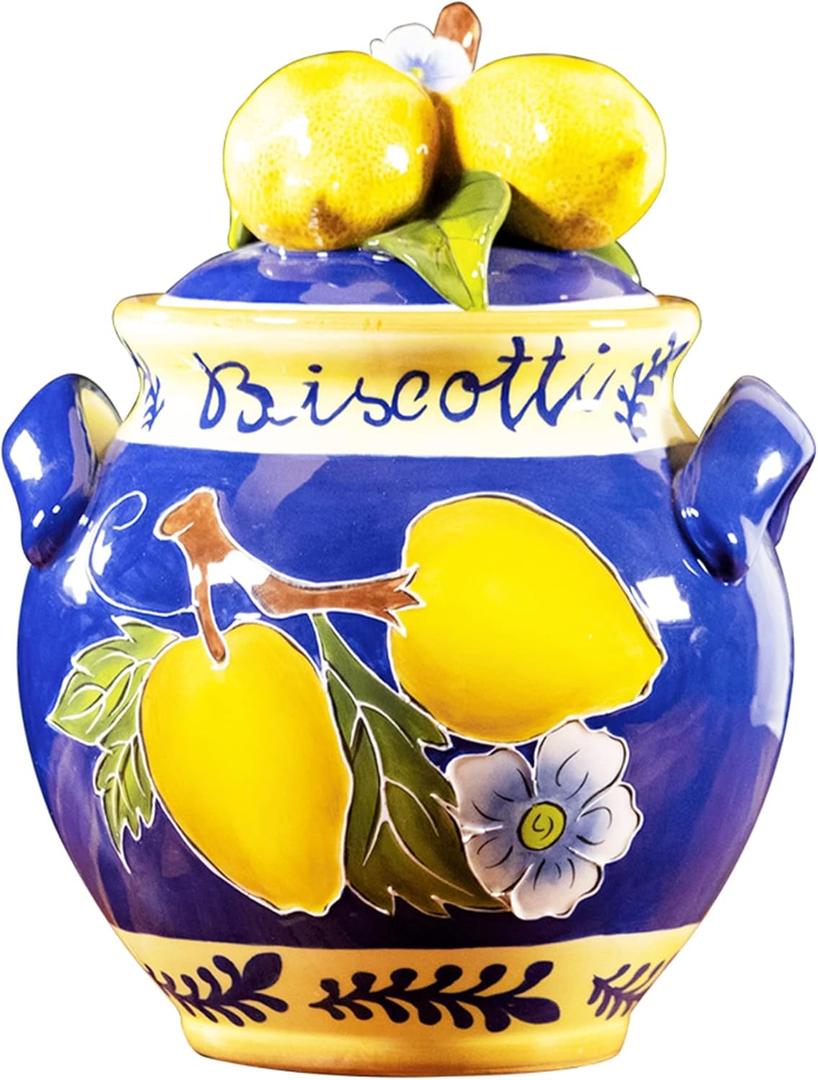 Blue Sky Clayworks Lemon Cookie Jar, 8  8  9.75 inches, Ceramic, Multicolor
