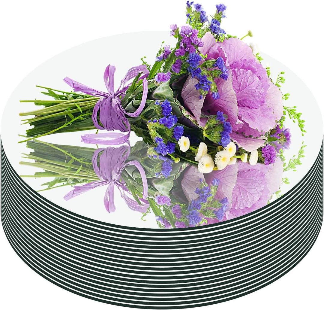 19 Pack Acrylic Round Mirrors for Table Centerpieces, Non Glass Circle Mirror for Centerpieces Mirror Candle Trays Plates for Wedding Birthday Christmas Table Home Bathroom Wall Decor (12inch/30cm)