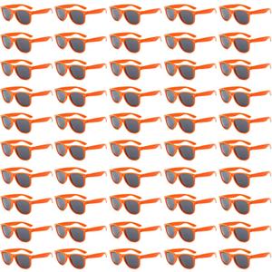 50/100 Pack Bulk Sunglasses for Adult Retro 70s 90s Cheap Glasses UV400 Protection (50Orange)