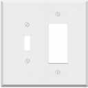 OVERSIZED White Metal Outlet Cover, 2-Gang, Toggle And Decorator Switch Wall Plate, 5.5" x 5.50", Painted Metal Combination Wall Plate, Corrosive Resistant, Matching Screws, Made in USA