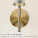 Brass Hardwired Frosted Glass Bathroom Wall Sconces 2 Pack, Modern 20'' Indoor Knurled Wall Sconce, Glass Vanity Light, for Living, Bedroom, Hallway, Staircases,Bulb Included