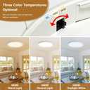 4PK 15.8 Inch LED Flush Mount Ceiling Light, 32W, 3480LM, 3000K/4000K/6000K CCT Selectable, White Ultra-Slim LED Ceiling Light Fixtures, Low Profile Round Flat Panel Light for Bedroom,Kitchen,Hallway