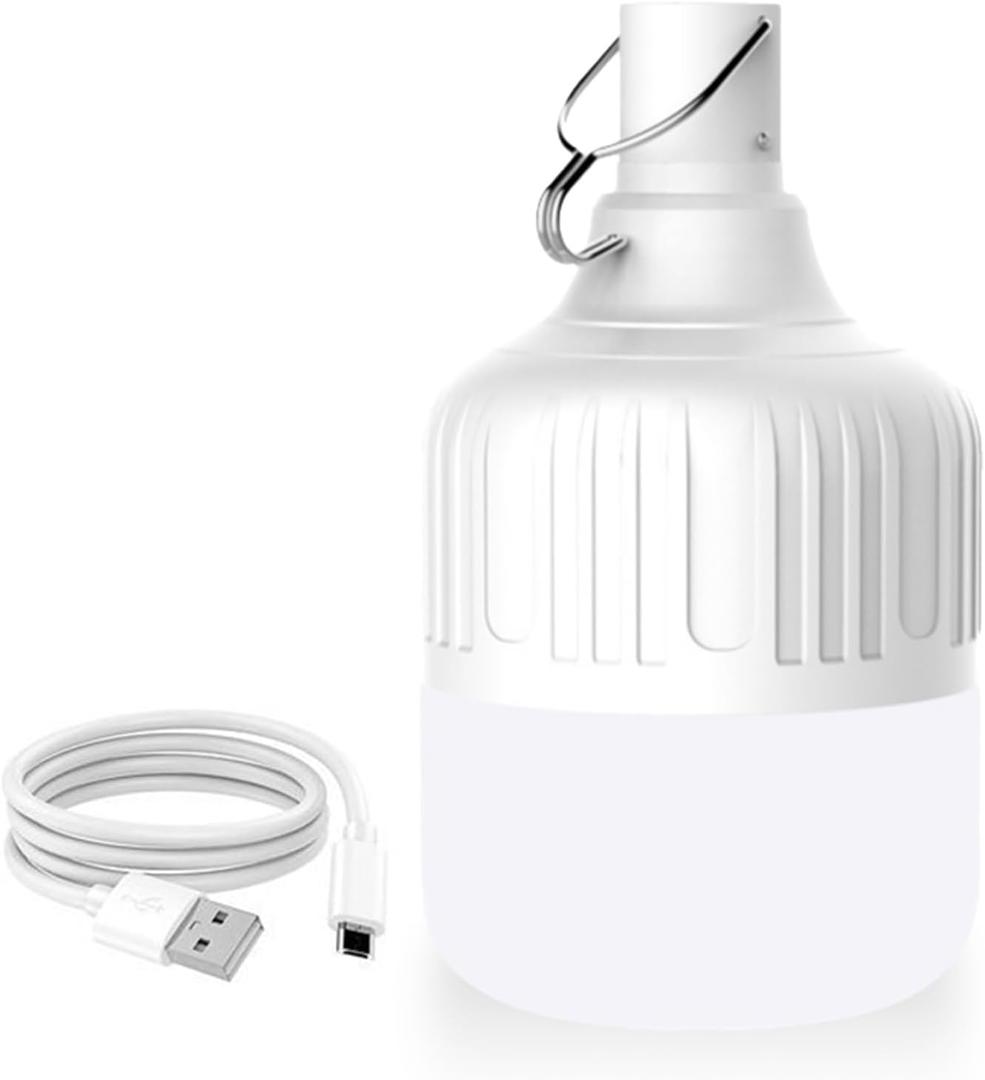 Emergency LED Light Bulb, 150W USB Rechargeable LED Emergency Light Bulb with 5 Lighting Modes, Portable Emergency Rechargeable Light Bulbs with Hook for Outdoor Picnic Camping Tent
