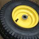 AR-PRO (2-Pack) 13x5.00-6 Front Tire and Wheel Assembly, 4-Ply Tubeless Turf Tire with Rim for Riding Mower Lawn Tractor, 3"-6" Offset Hub & 3/4" Bushings extra 5/8" Bushings (Yellow)