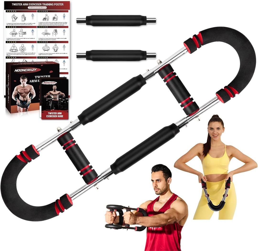 Twister Arm Trainer, 30-160 lbs Adjustable Twister Arm Chest Exerciser with 2/4 Spring & Poster for Men & Women, Detachable Power Twister Home Fitness Equipment for Enhancing Upper Body Muscle