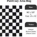 PureCozy Checkered Rug 8x10 for Living Room, Black and White Modern Shag Rugs Super Soft Washable Indoor Office Fuzzy Carpet Non-Slip Fluffy Rugs for Bedroom Home Aesthetic Decor
