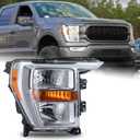 OEM Style Chrome Bezel Halogen Headlight Assembly Compatible with 2021-2023 Ford F150 F-150 XL/XLT Right Passenger Side ML3Z-13008-J FO2502409