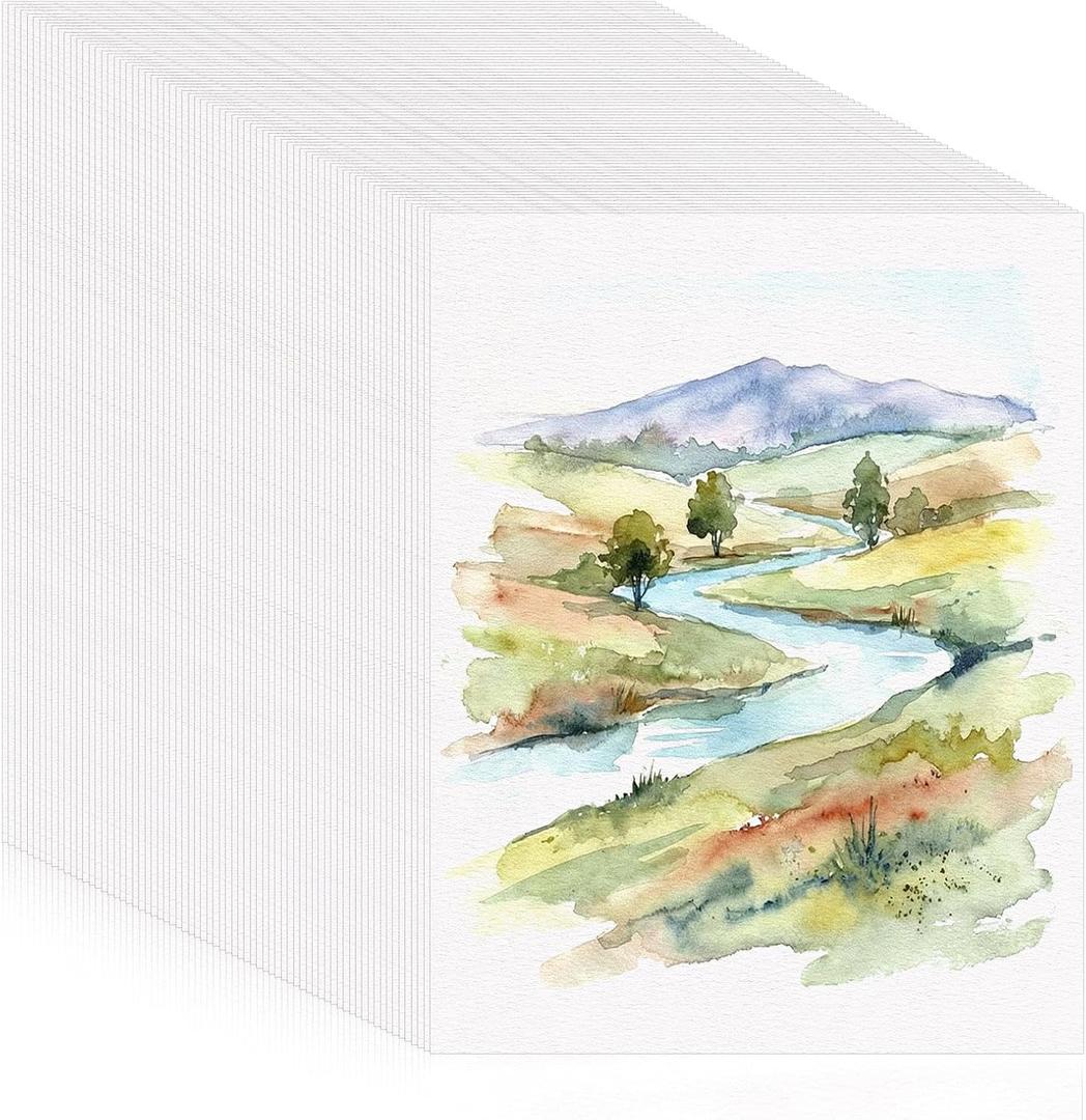 120 Sheets Large Watercolor Paper Bulk, 140 lb/300 GSM Cold Press Paper White Water Color Paper for Students Adults Artists Drawing Gift Cards(11 x 14 inch)