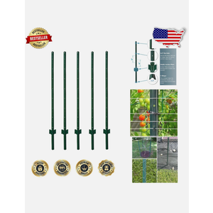 Durable 5ft U-Channel Steel Fence Posts - 5 Pack for Garden & Sign Support