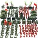 AMOR PRESENT 277 PCS Army Men Military Playset, Army Men Toys for Boys 8-12, Military Soldier Playset Plastic Toy Soldiers Figures and Accessories with Handbag, Christmas Stockings Gift for Kid