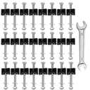 24 PCS Long Trampoline Screws and Bolts, Trampolines Bolts and Nuts Set with Trampoline Replacement Parts for Jumping Mat Stability, 3.6 Inch Length