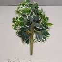 12PCS Ficus Leaves Artificial Branches 24" Faux Ficus Greenery Tree Branches Fake Ficus Leaves Sprays for Tree DIY Arch Wedding Wall Decor - Green & White