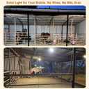 Solar Shed Lights Indoor 2 Pack, 3200K/4000K/6000K Dimmable Daytime Available Pendant Lights Outdoor with ON Off Switch & Remote Solar Powered Hanging Chandelier Lights for Home Barn Garage