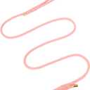 Sunraymascota Durable Handwoven Dog Leash for Small & Medium Dogs, 5/16 inch Rope Lead with Anti-Tangle Swivel Clip, Soft & Lightweight, 5FT Long  Ideal for Daily Walking & Training (Light Pink)