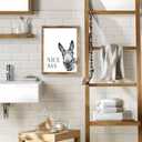 MODE HOME 14 x 11" Funny Bathroom Wall Art, Humorous Bath room Decor Wall Art with Torched Brown Wooden Frame, Decorative Bathroom Pictures Wall Decor