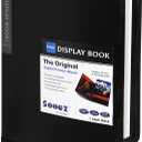 Sooez 30-Pocket Binder with Plastic Sleeves 8.5x11 (Black), Heavy Duty Art Portfolio Folder with Clear Sheet Protectors, Display 60 Pages, Presentation Book for Artwork, Document Organizer Binder